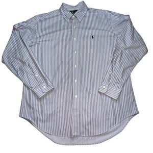 Ralph Lauren Mens XL Striped Button Down Long Sleeve Classic‎ Fit Shirt